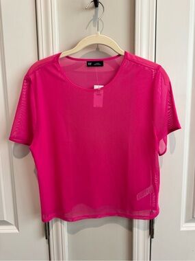 GAP Bright Hot Pink Sheer Crop Top
